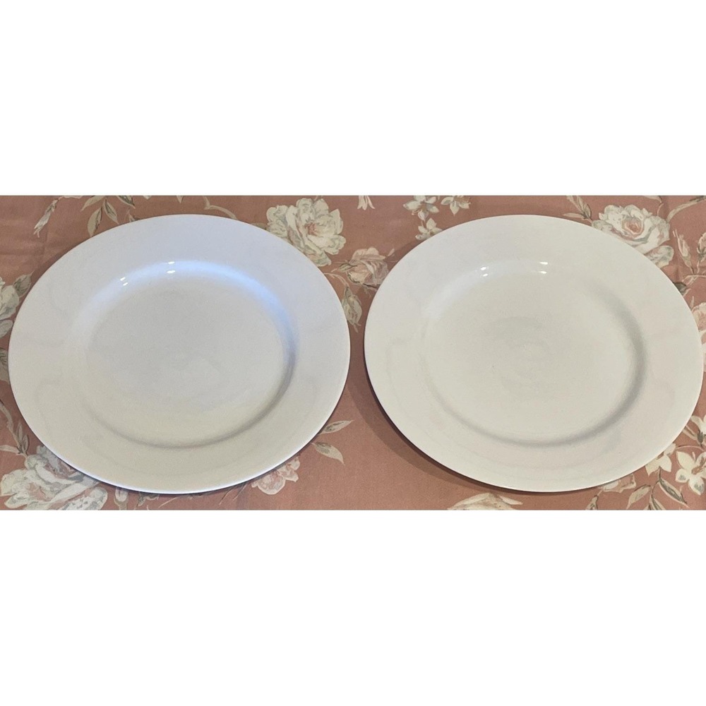 Vtg Macy's The Cellar White 10.25" Dinner Plates Monno-Bangladesh 1995 Lot of 2